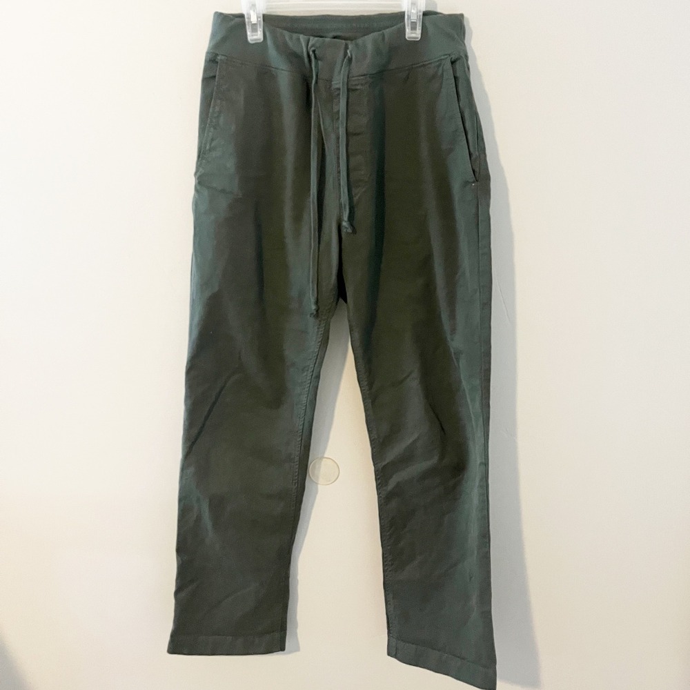 Save Khaki United Mens Easy Chino Pants Olive Green Cotton‎ Drawstring Size S